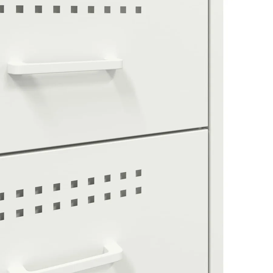 Tables de chevet 2 pcs blanc 36x39x68 cm acier - 11