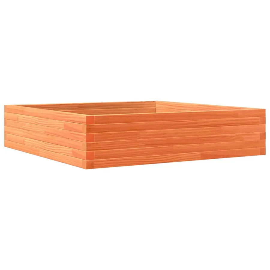 Jardinière cire marron 100x100x23 cm bois de pin massif - 2
