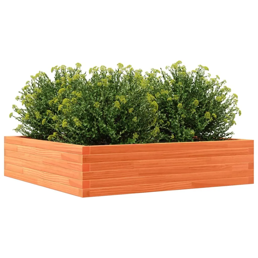 Jardinière cire marron 100x100x23 cm bois de pin massif - 4