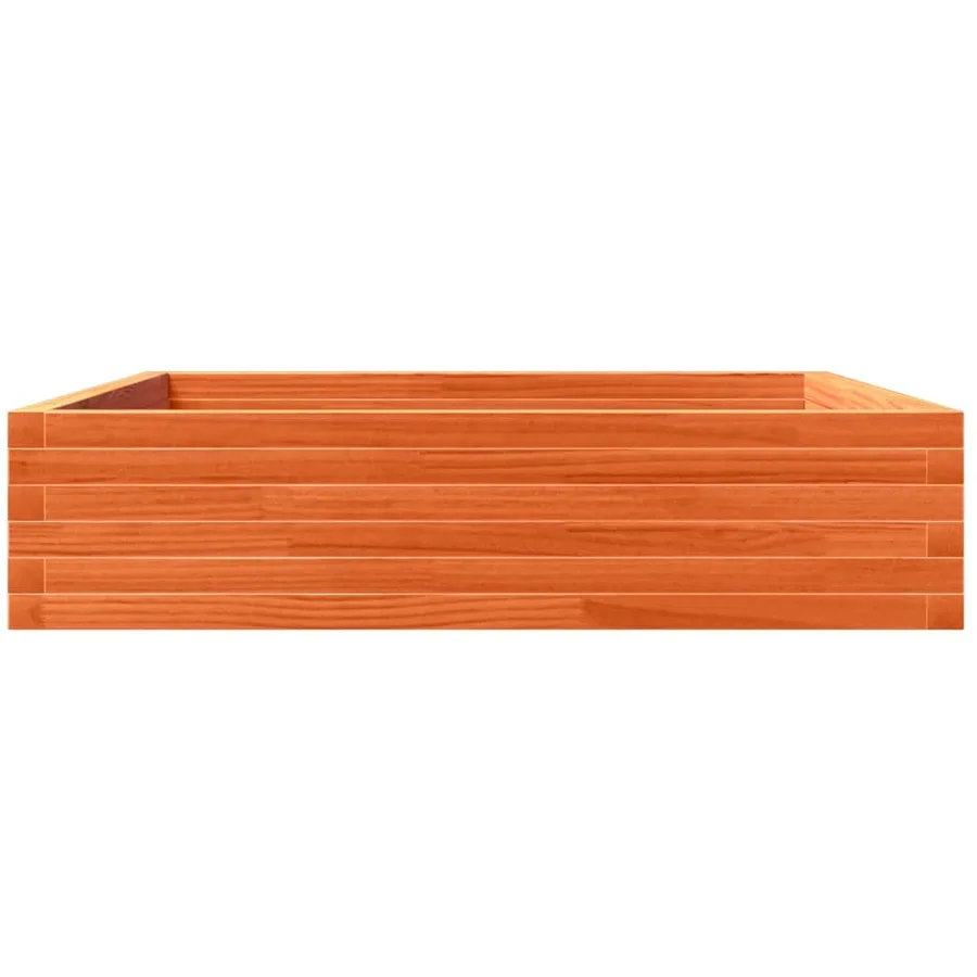 Jardinière cire marron 100x100x23 cm bois de pin massif - 5