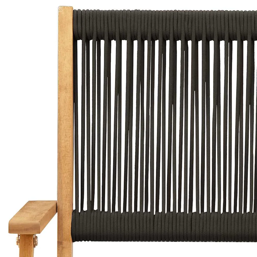 Ensemble de bistro 3 pcs noir polypropylène et bois massif - 10