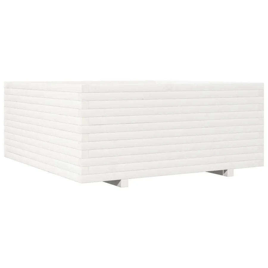 Jardinière blanc 110x110x49,5 cm bois de pin massif - 7
