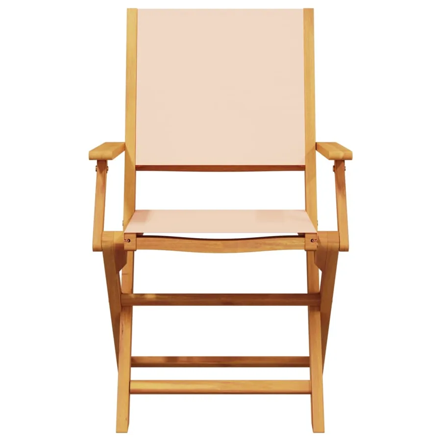 Ensemble de bistro 3 pcs beige tissu et bois massif - 6
