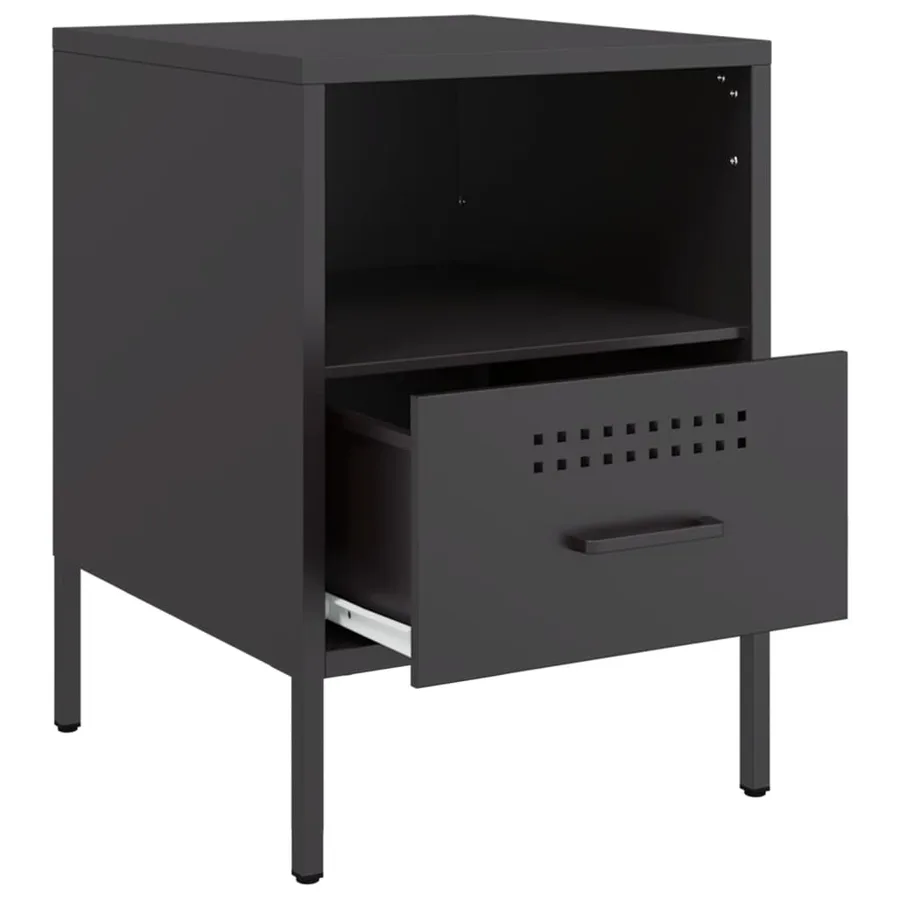 Table de chevet noir 36x39x50,5 cm acier - 9