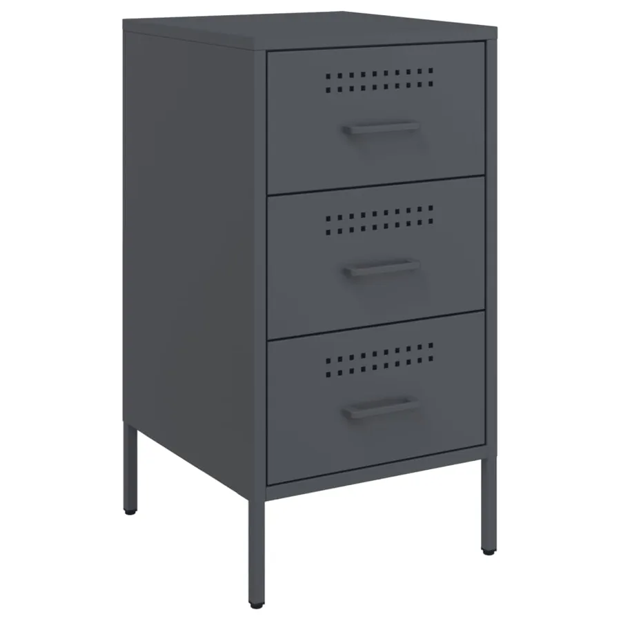 Table de chevet anthracite 36x39x68 cm acier - 2