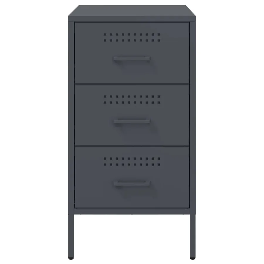 Table de chevet anthracite 36x39x68 cm acier - 6