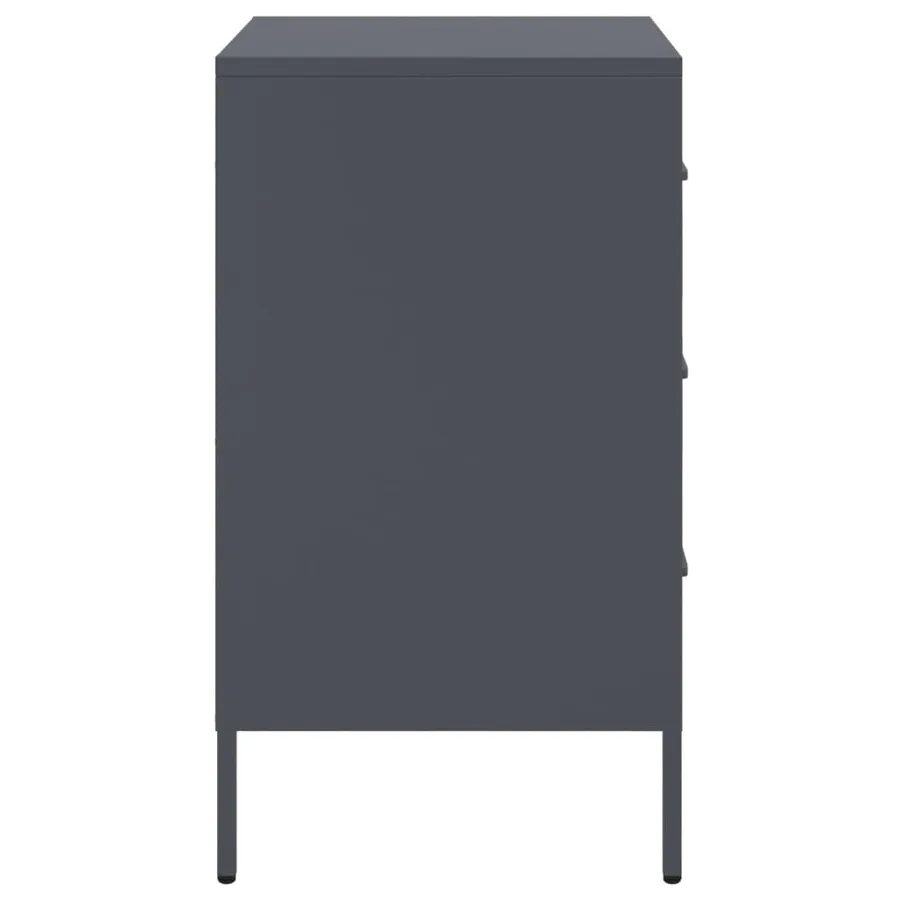 Table de chevet anthracite 36x39x68 cm acier - 7