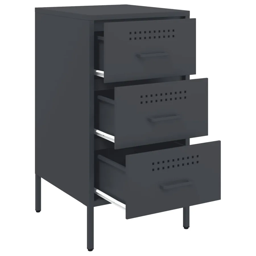 Table de chevet anthracite 36x39x68 cm acier - 9