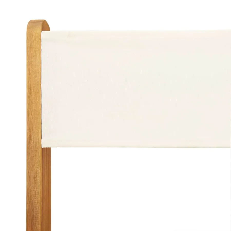 Chaises de bistrot lot de 2 blanc crème bois acacia et tissu - 9