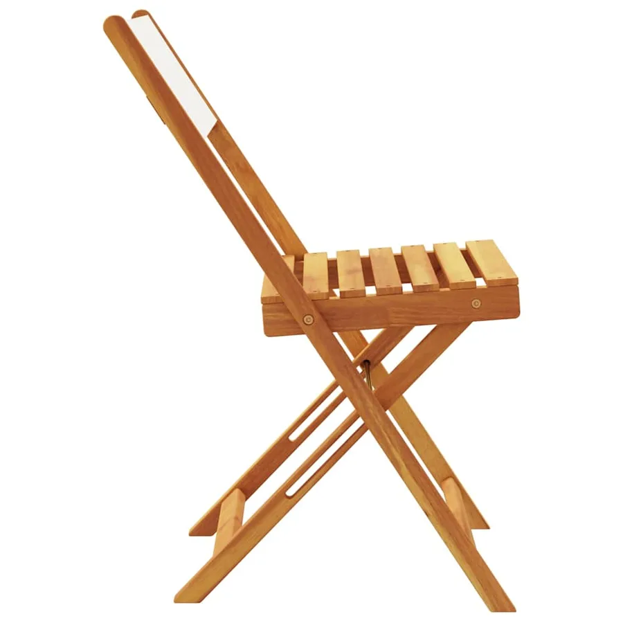 Chaises de jardin pliantes lot de 6 tissu et bois massif - 5