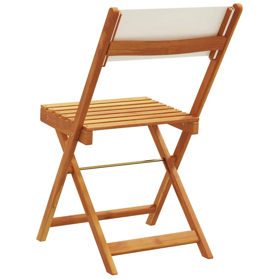 Chaises de jardin pliantes lot de 6 tissu et bois massif - 6