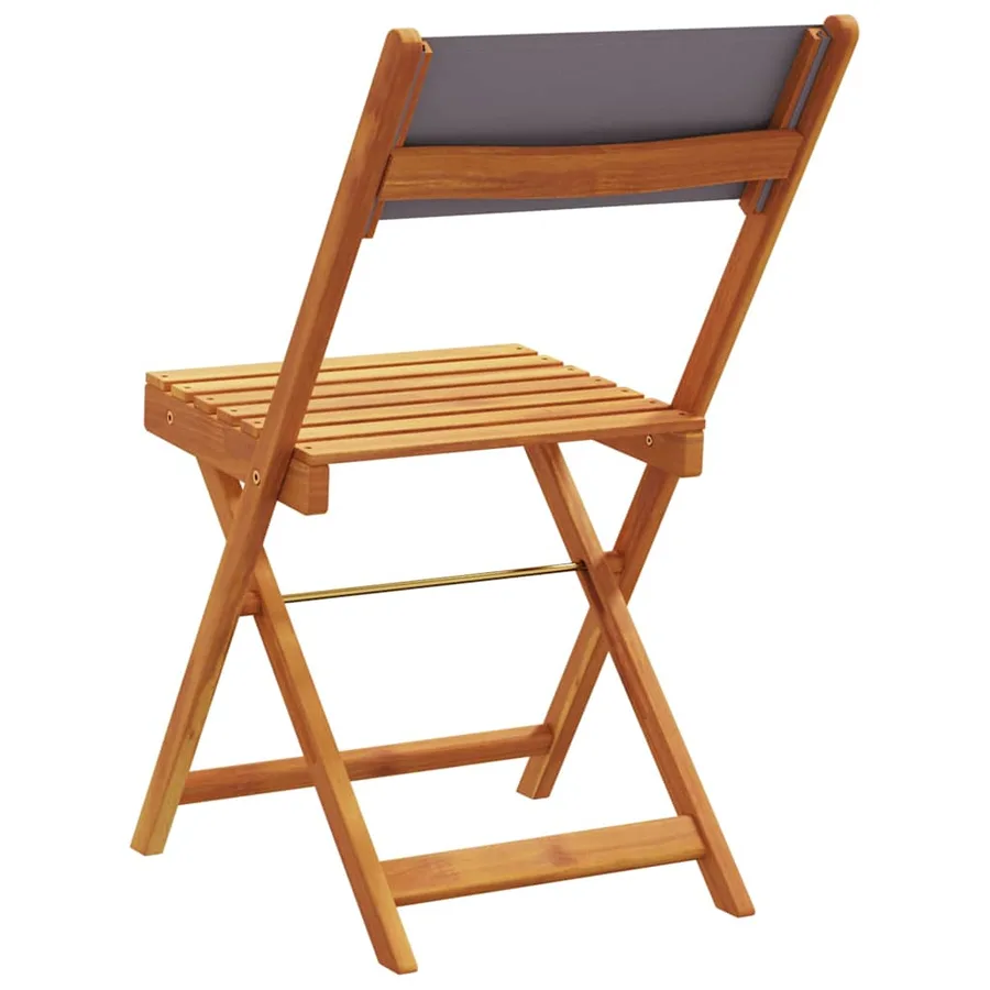 Chaises de jardin pliantes lot de 4 tissu et bois massif - 6