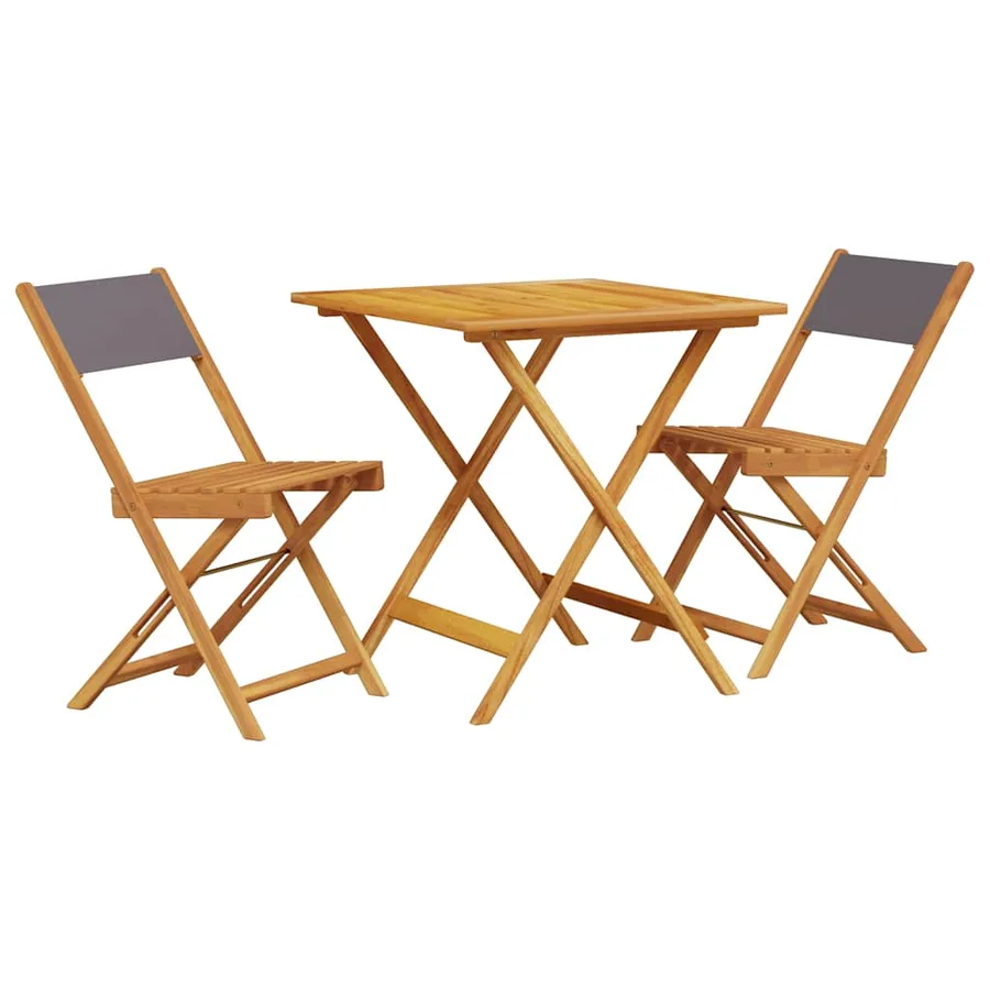 Ensemble de bistro 3 pcs anthracite tissu et bois massif - 2