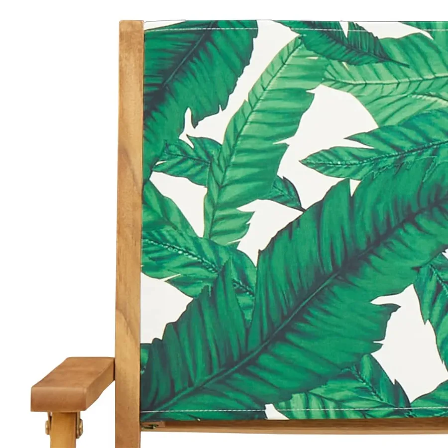 Ensemble à manger de jardin 5 pcs motif de feuilles tissu bois - 10
