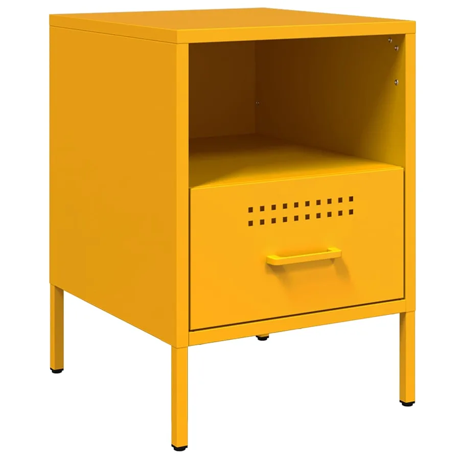 Tables de chevet 2 pcs jaune moutarde 36x39x50,5 cm acier - 5