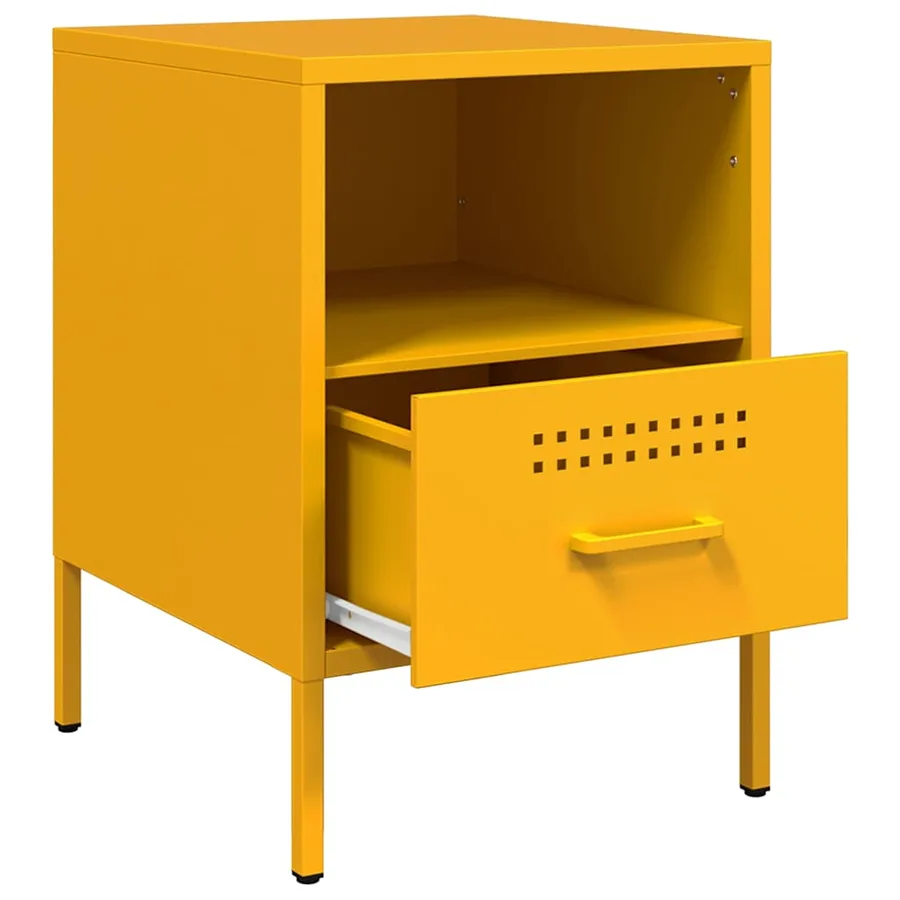 Tables de chevet 2 pcs jaune moutarde 36x39x50,5 cm acier - 9