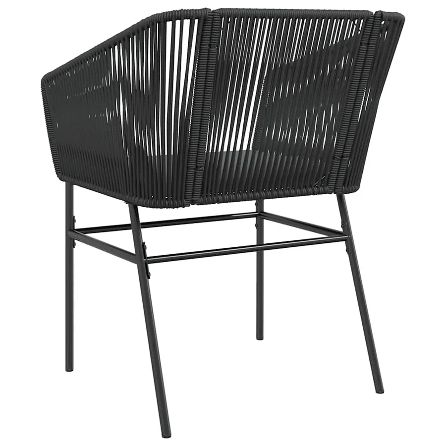 Chaises de jardin lot de 2 avec coussins noir résine tressée - 7