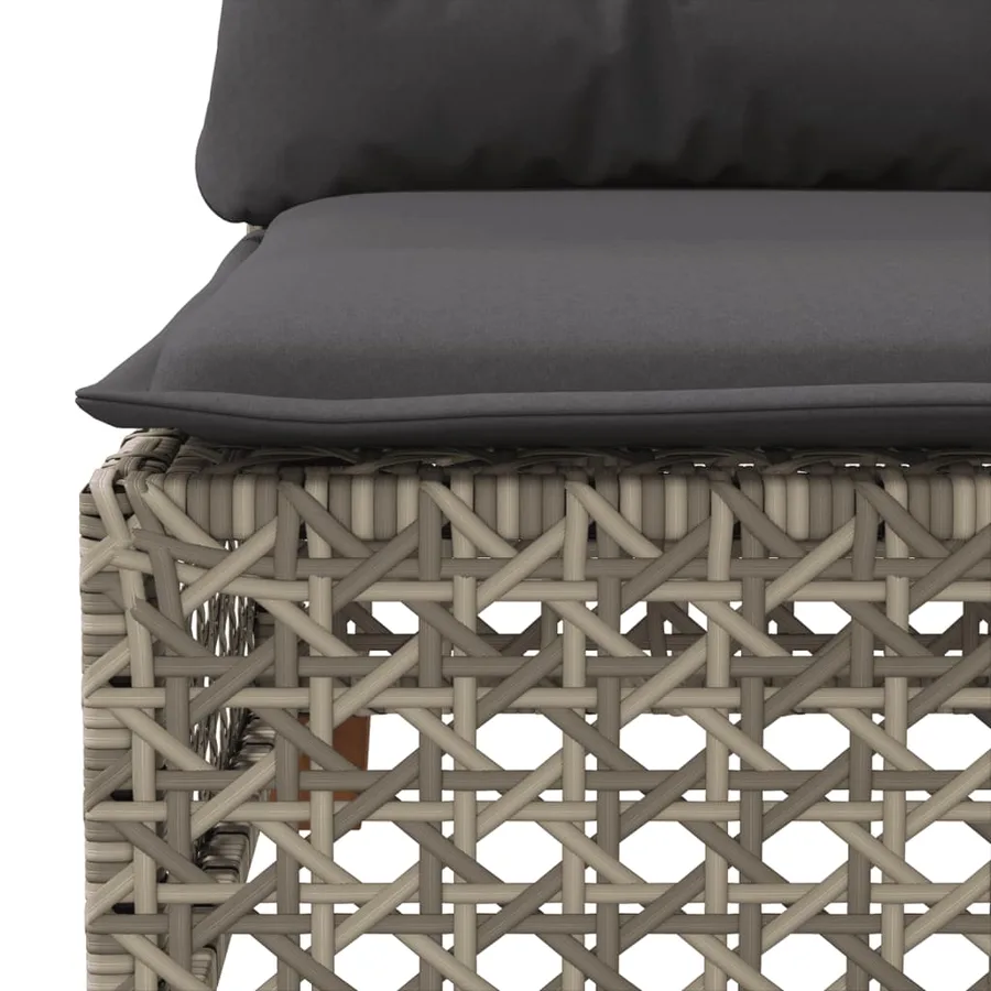 Salon de jardin avec coussins 7 pcs gris résine tressée - 6