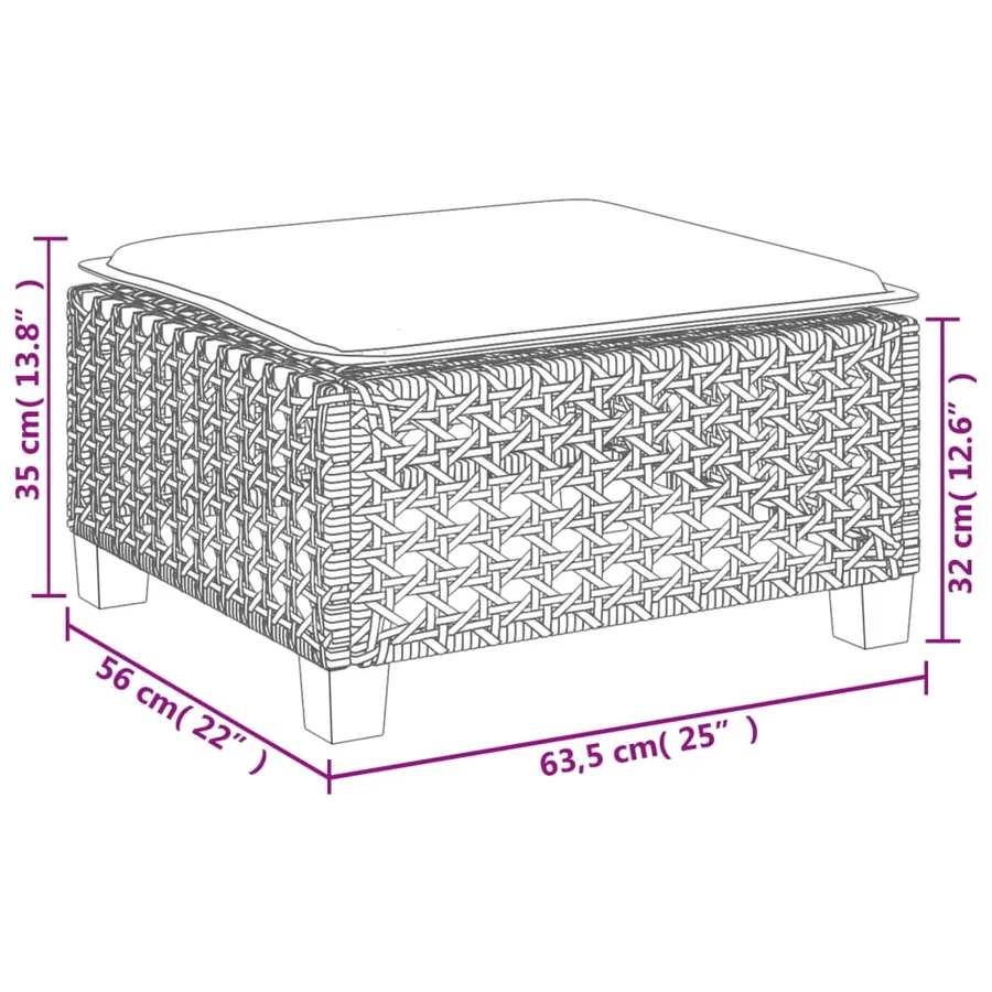 Salon de jardin avec coussins 7 pcs gris résine tressée - 13