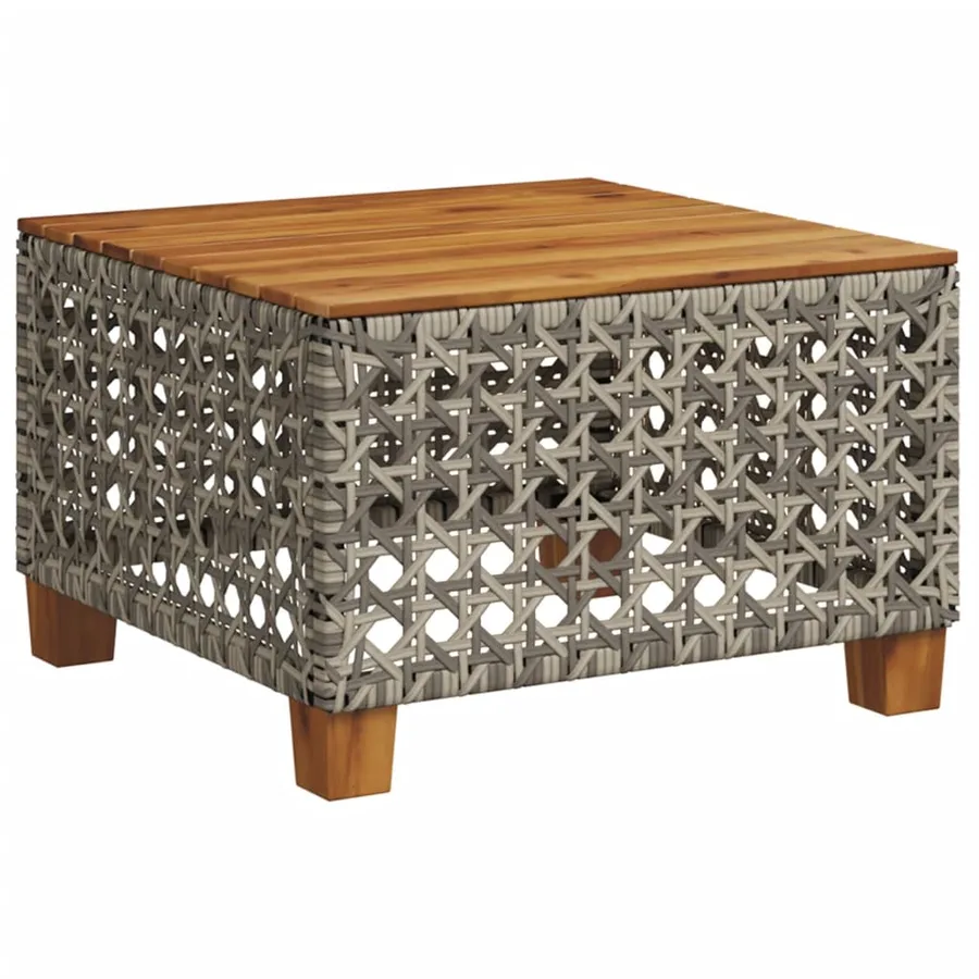 Salon de jardin avec coussins 7 pcs gris résine tressée - 3