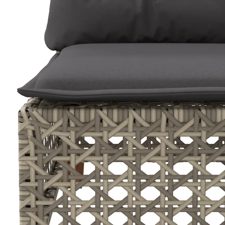 Salon de jardin avec coussins 7 pcs gris résine tressée - 8