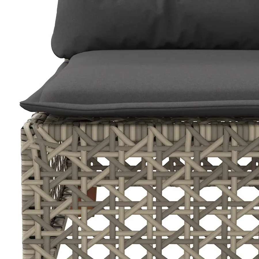 Salon de jardin avec coussins 7 pcs gris résine tressée - 5