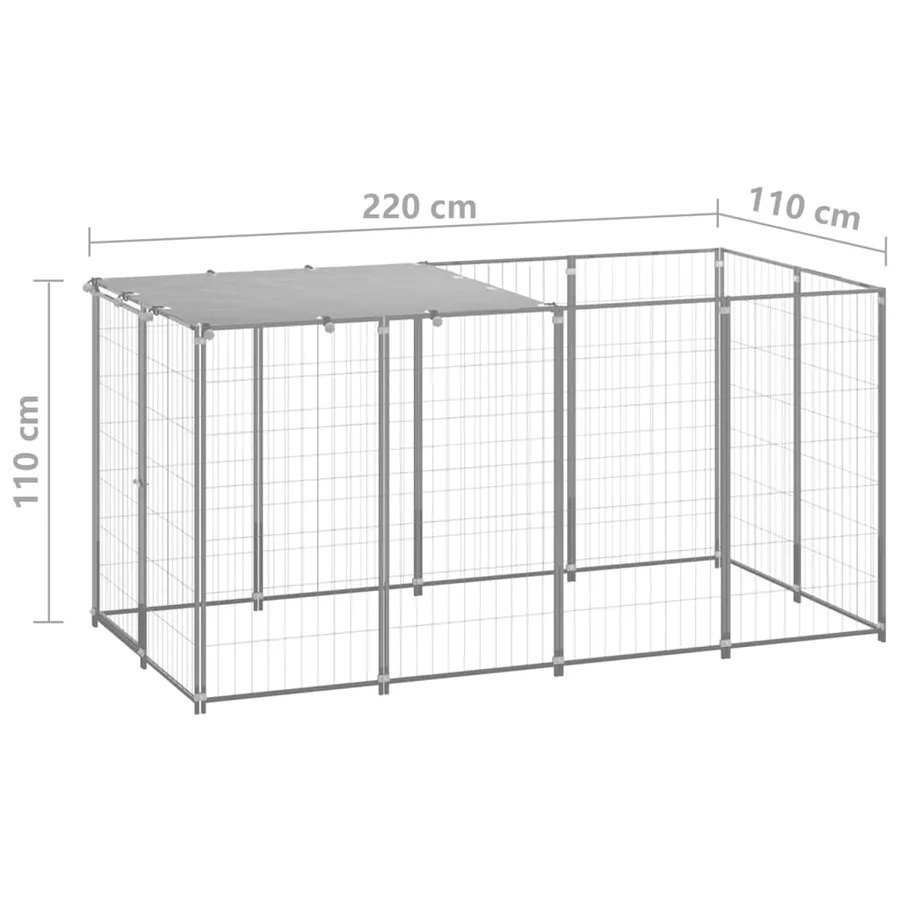 Chenil Argenté 2,42 m² Acier - 6