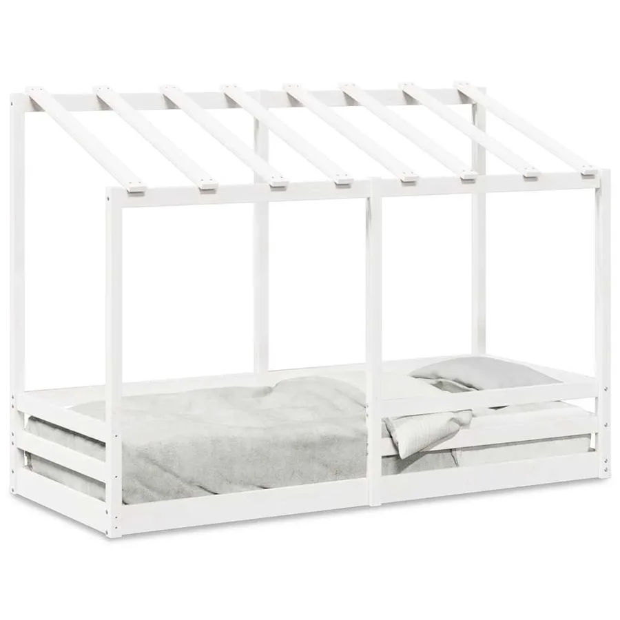 Lit pour enfants sans matelas blanc 90x190 cm bois pin massif - 2
