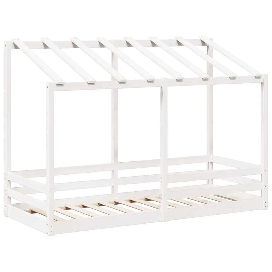 Lit pour enfants sans matelas blanc 90x190 cm bois pin massif - 3