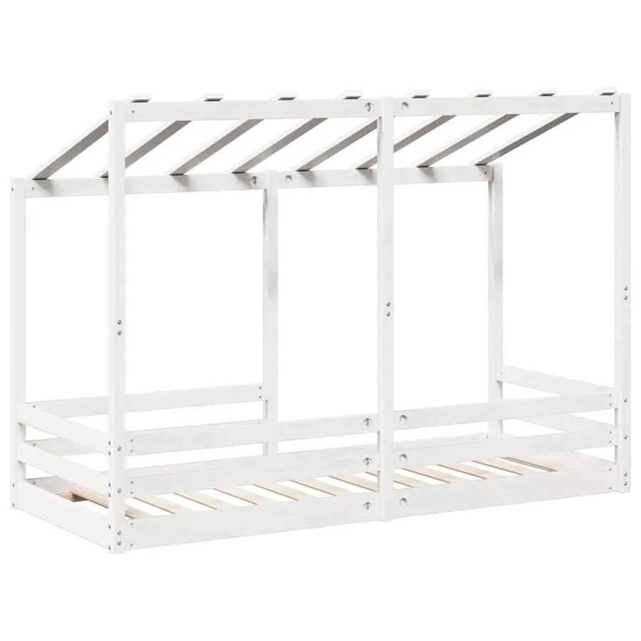Lit pour enfants sans matelas blanc 90x190 cm bois pin massif - 6
