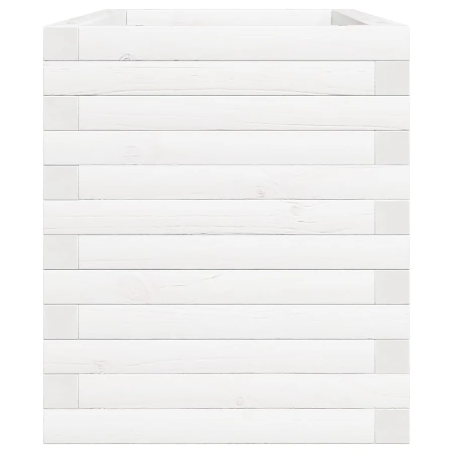 Jardinière blanc 70x40x46 cm bois de pin massif - 6