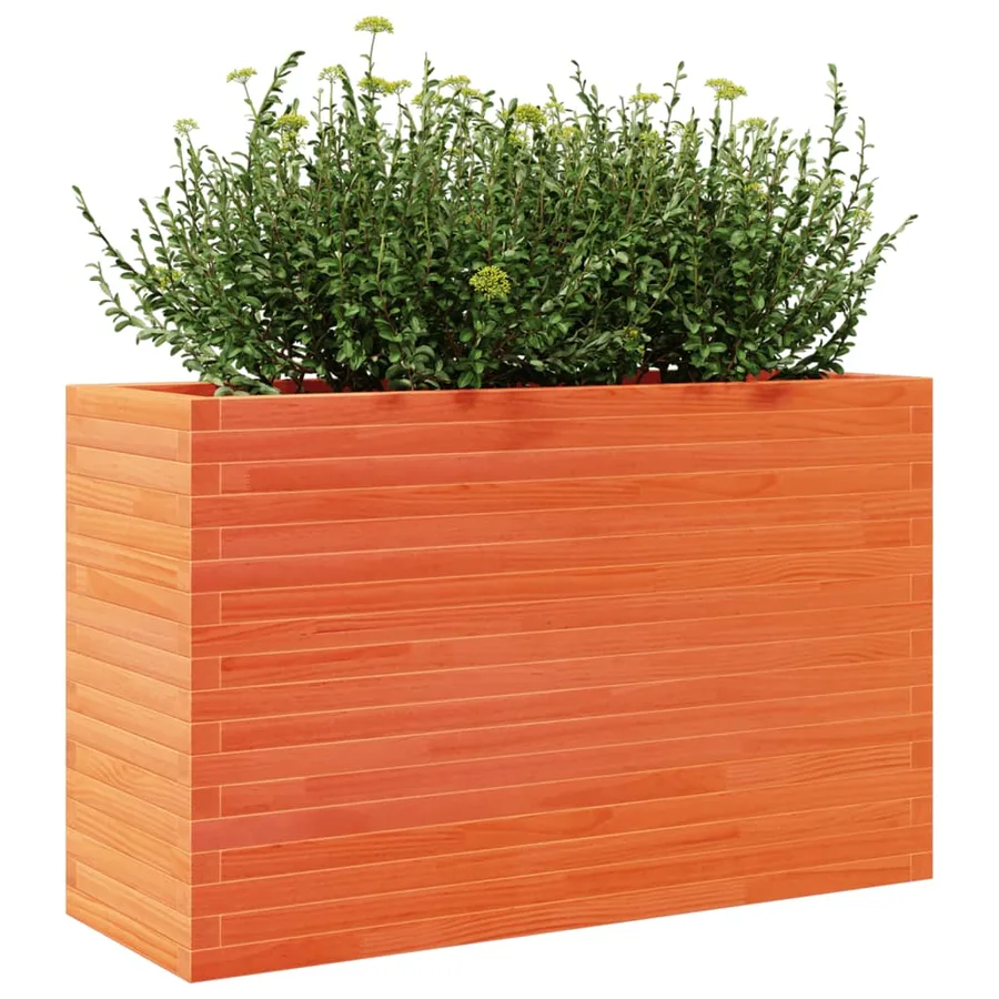 Jardinière cire marron 110x40x68,5 cm bois de pin massif - 4