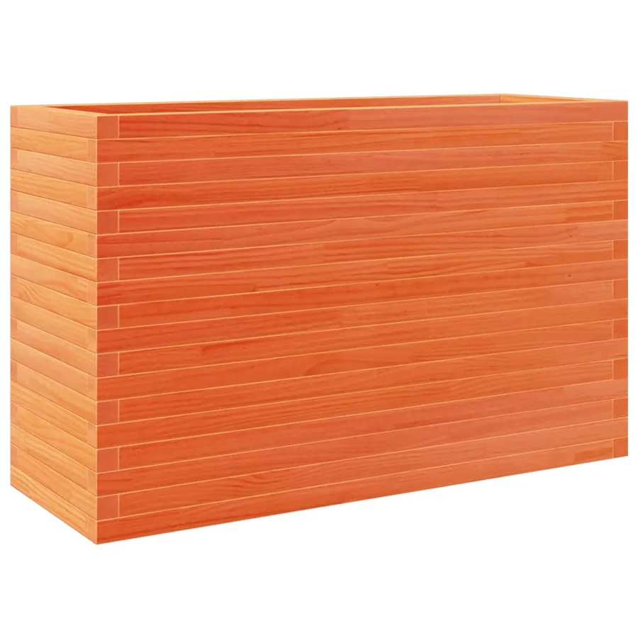 Jardinière cire marron 110x40x68,5 cm bois de pin massif - 7