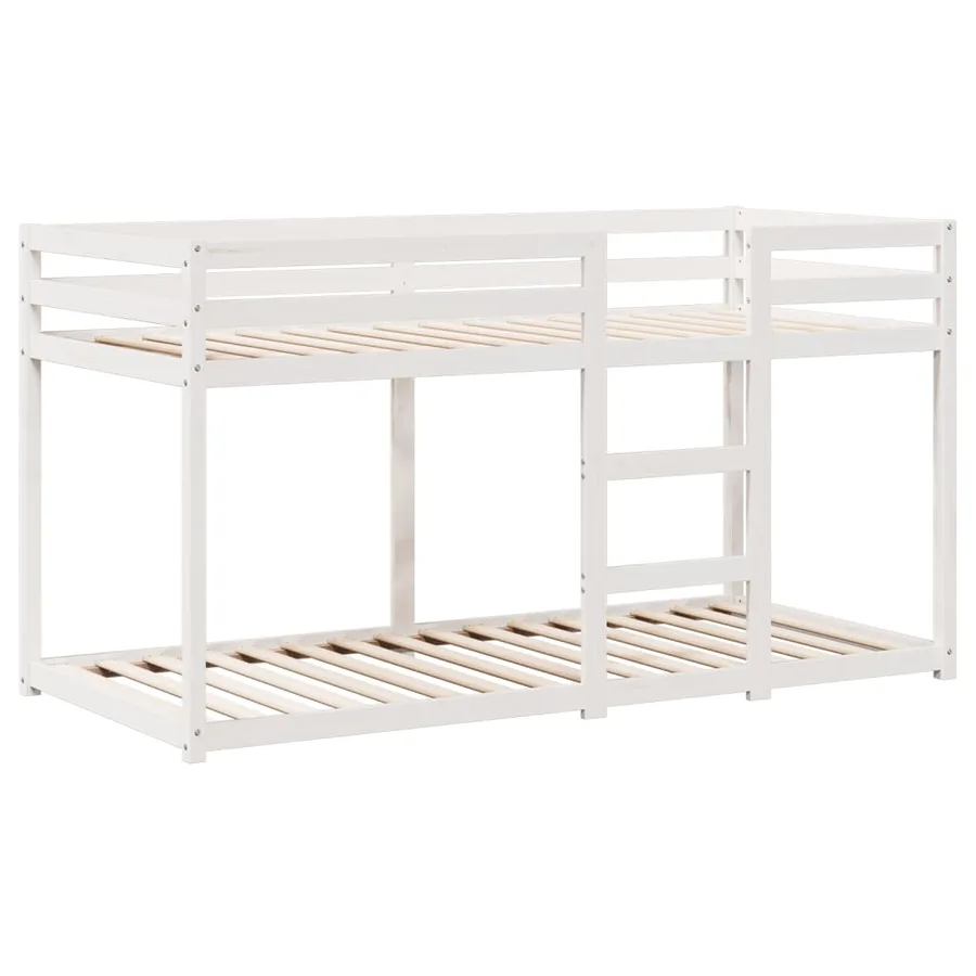 Lit superposé sans matelas blanc 90x200 cm bois de pin massif - 5