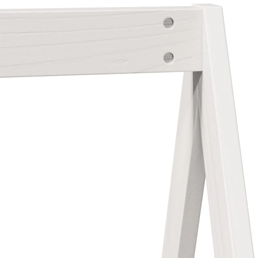 Lit superposé sans matelas blanc 90x200 cm bois de pin massif - 10