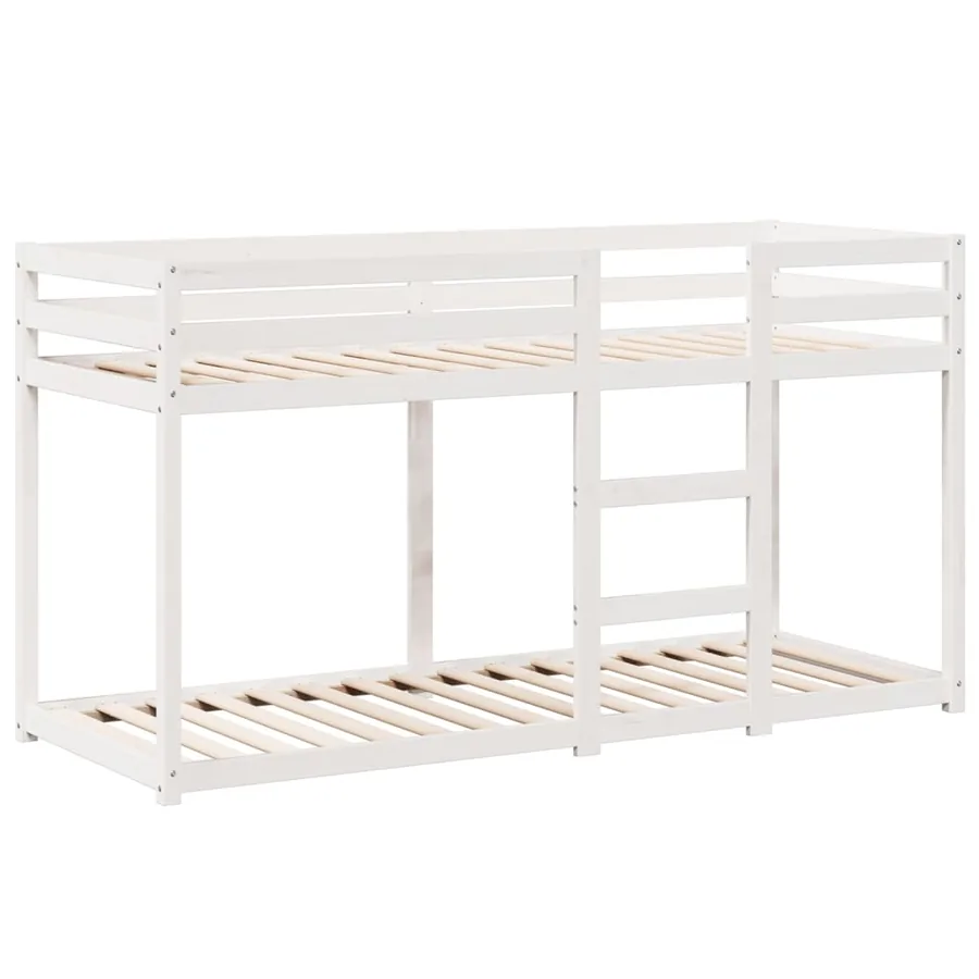 Lit superposé sans matelas blanc 90x200 cm bois de pin massif - 7