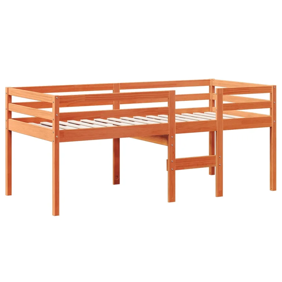 Lit haut sans matelas cire marron 90x200 cm bois de pin massif - 5