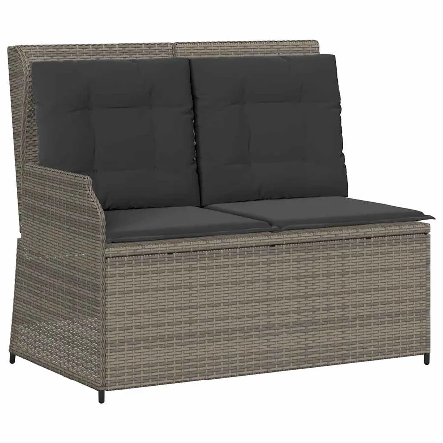 Salon de jardin 3 pcs avec coussins Gris Résine tressée - 3