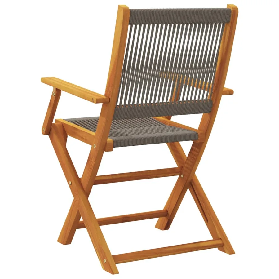 Chaises de jardin pliables lot de 6 gris bois d'acacia massif - 6