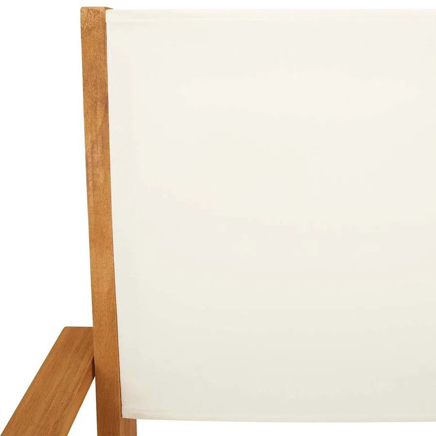Ensemble de bistro 3 pcs blanc crème tissu et bois massif - 10
