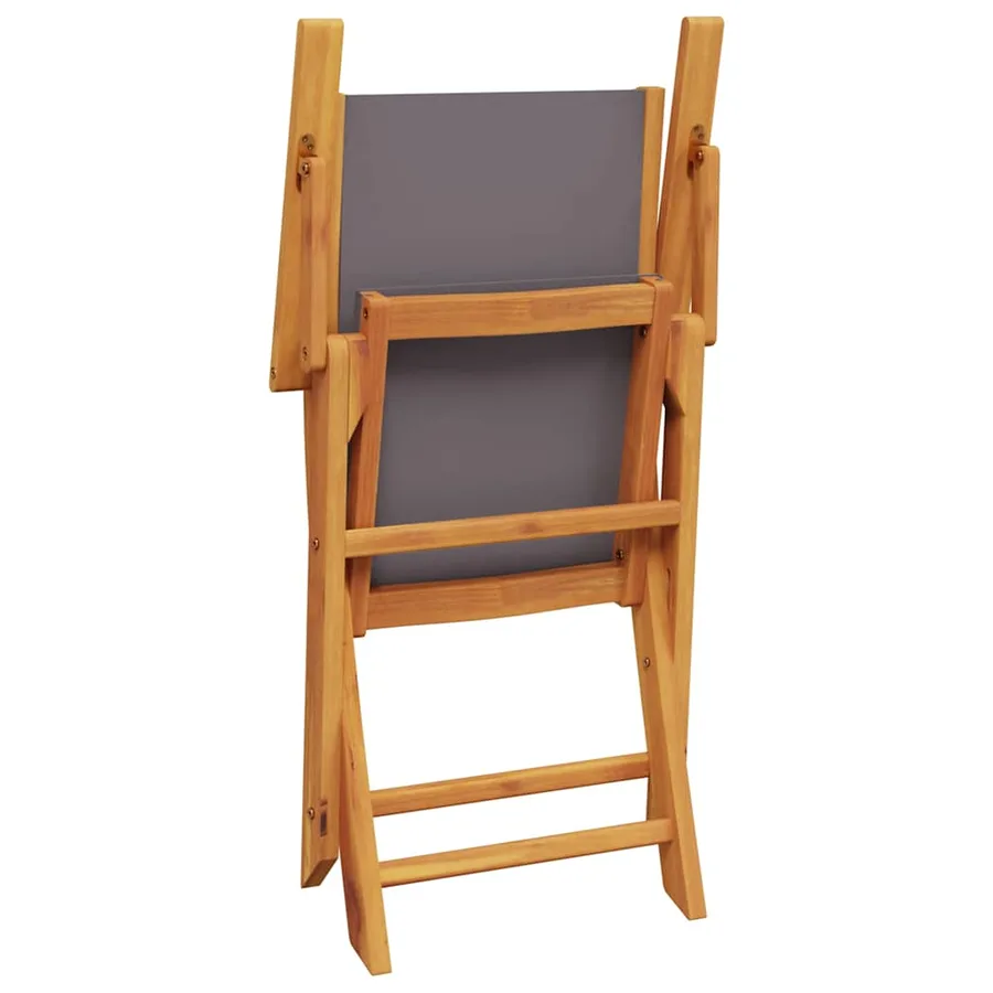 Ensemble de bistro 3 pcs anthracite tissu et bois massif - 7