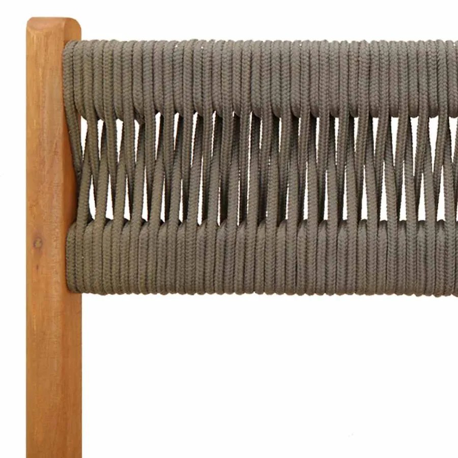 Ensemble de bistro 3 pcs gris polypropylène et bois massif - 10
