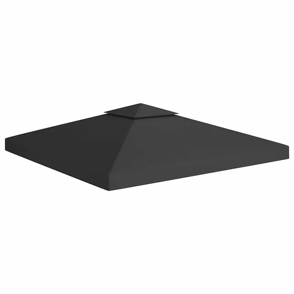2-tier gazebo roof canopy 310 g/m² 3x3 m Black