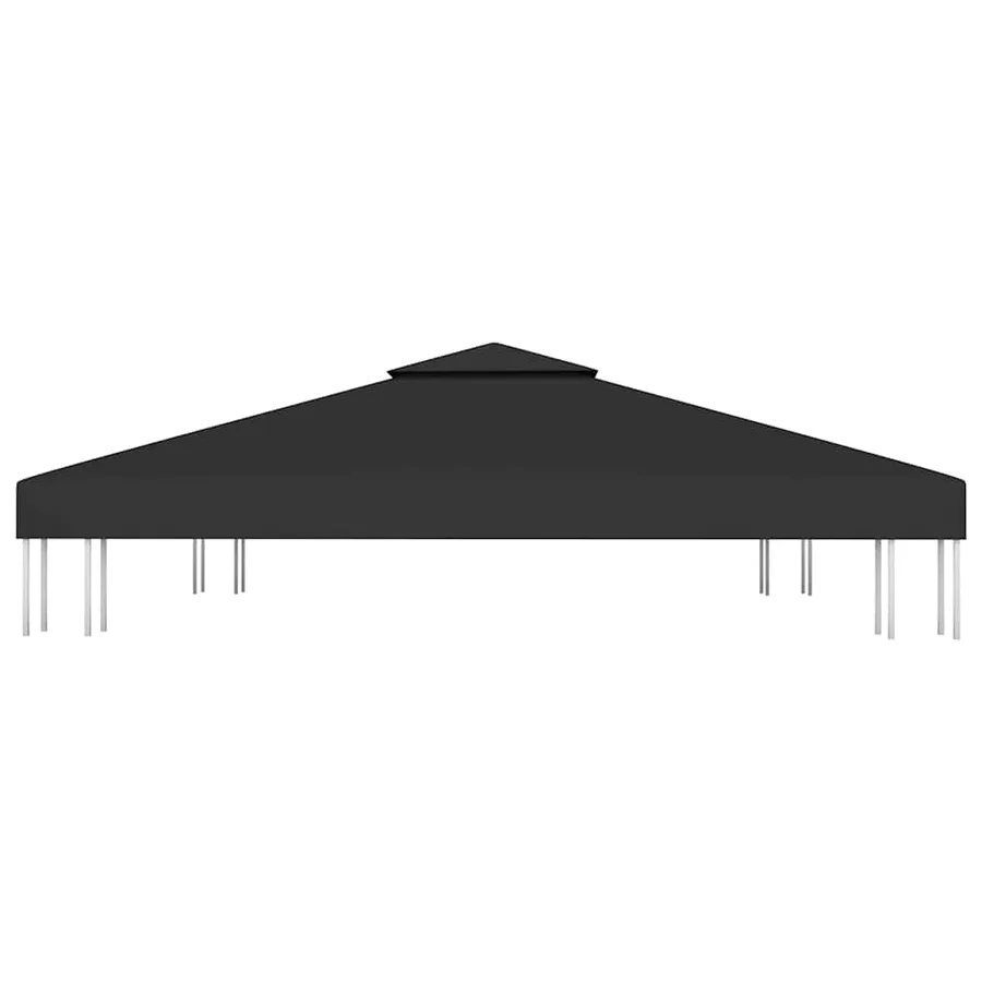 Toile de toit de belvédère 2 niveaux 310 g/m² 3x3 m Noir - 3