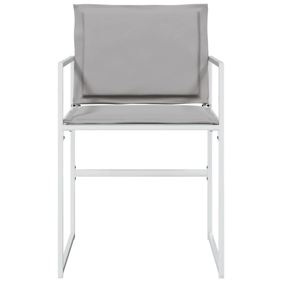 Chaises de jardin avec coussins lot de 4 blanc acier/textilène - 4