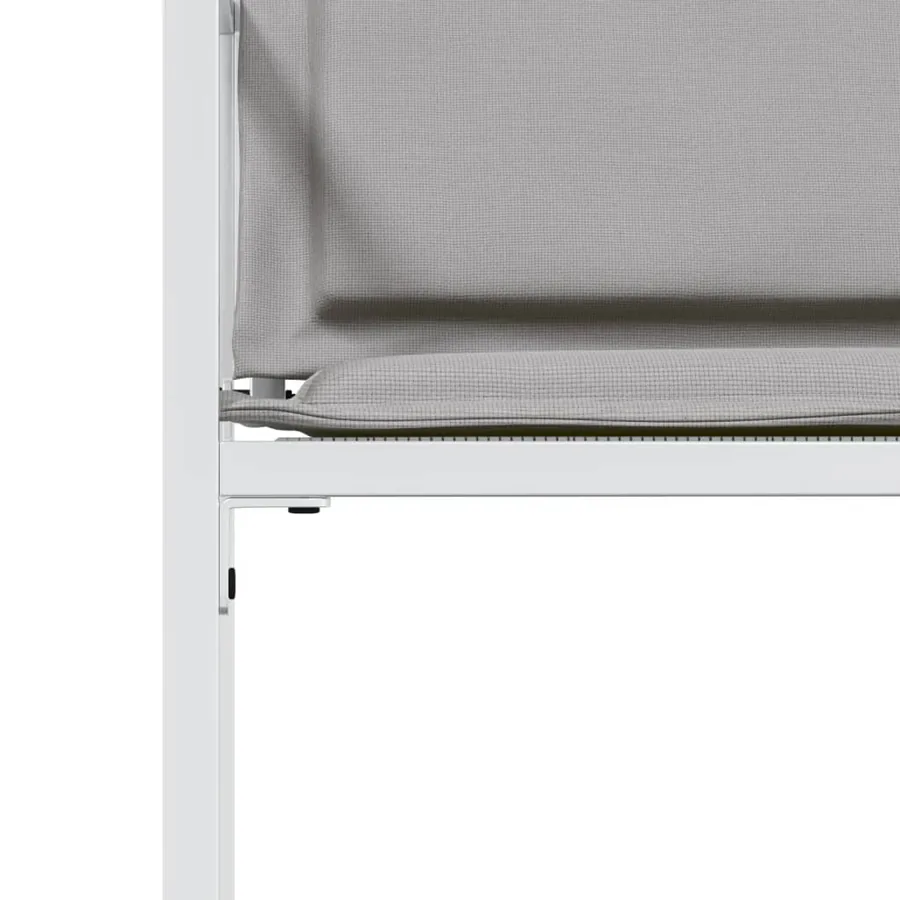 Chaises de jardin avec coussins lot de 4 blanc acier/textilène - 9