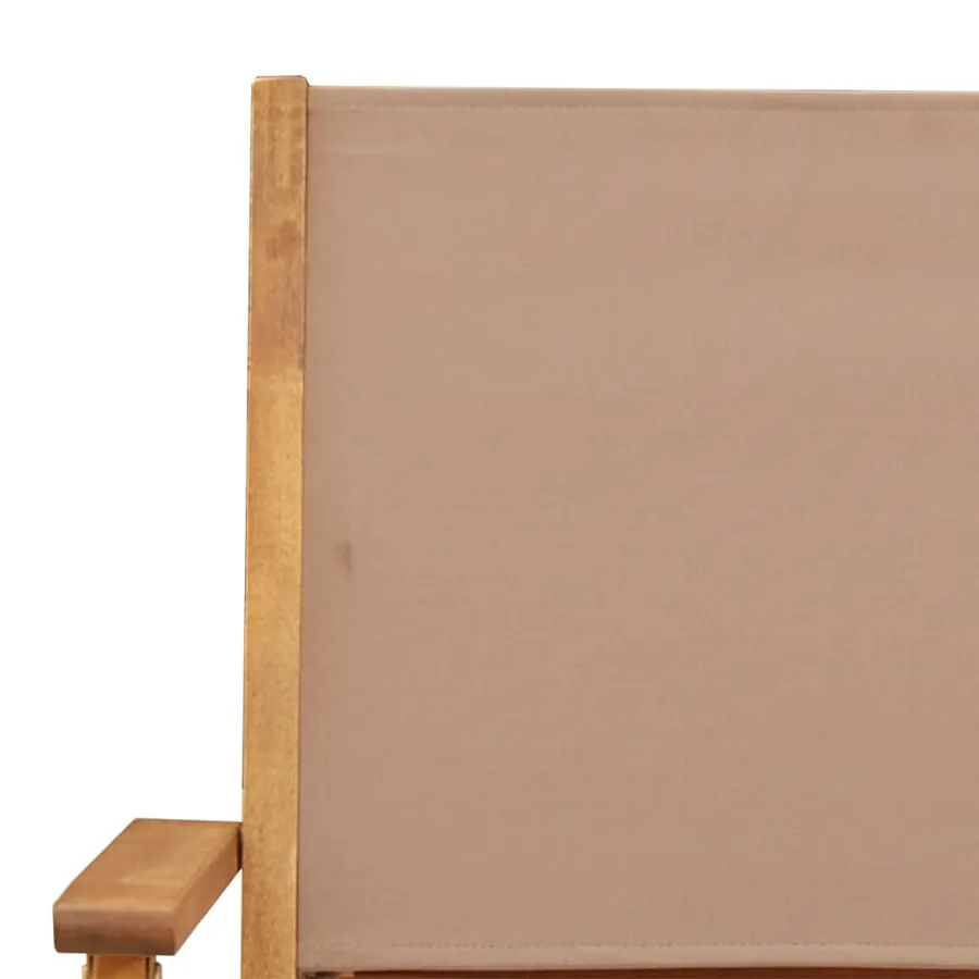 Ensemble à manger de jardin 5 pcs taupe tissu et bois massif - 10