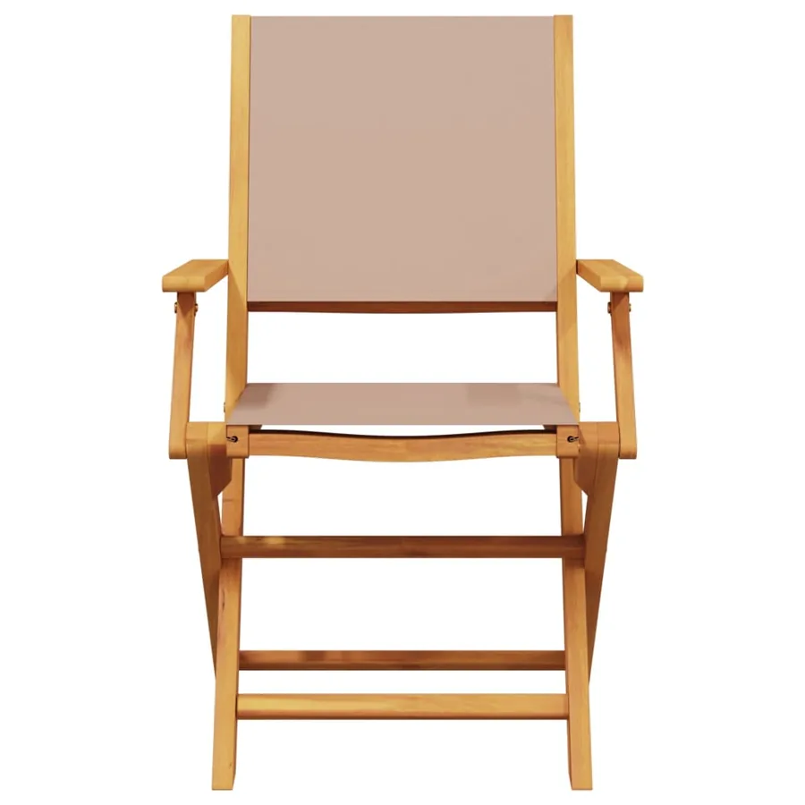 Ensemble à manger de jardin 5 pcs taupe tissu et bois massif - 4