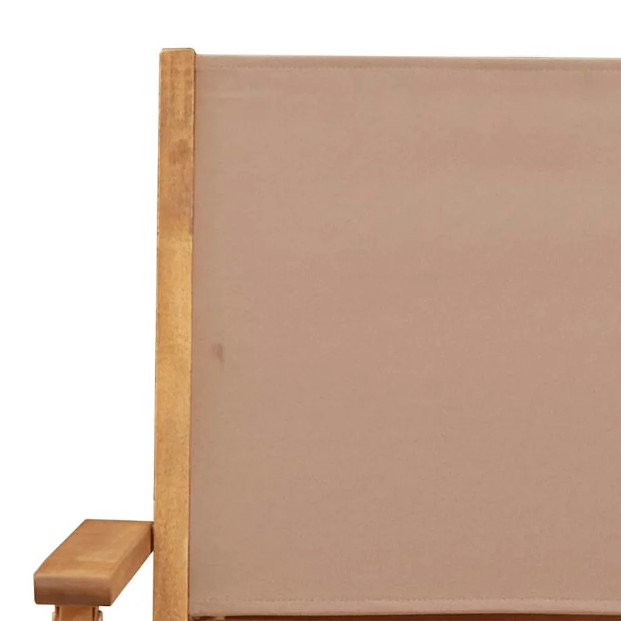 Ensemble de bistro 3 pcs taupe tissu et bois massif - 10