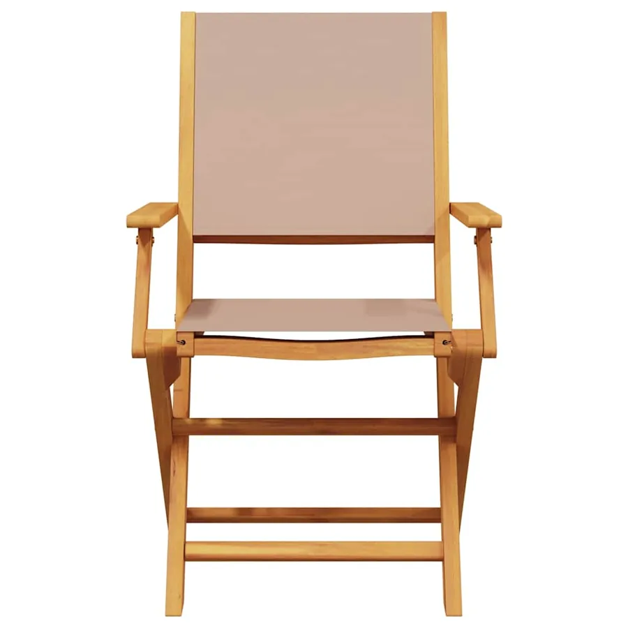 Ensemble de bistro 3 pcs taupe tissu et bois massif - 4